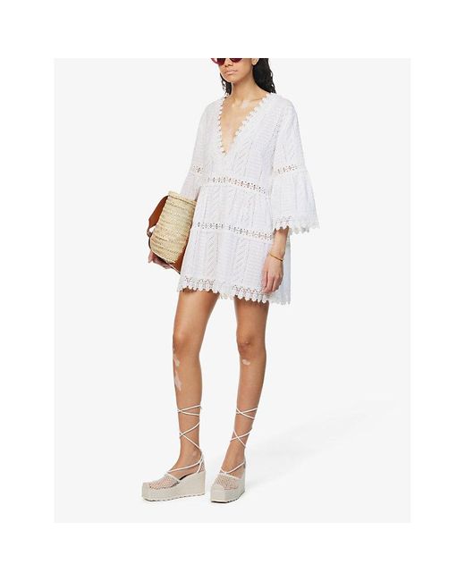 Melissa Odabash White Victoria Semi-Sheer Cotton Cover-Up