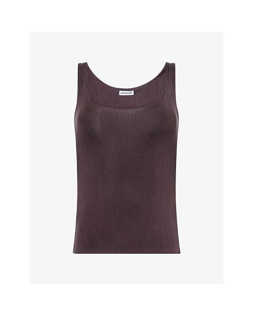 Peachy Den Purple Kylie Square-Neck Stretch-Jersey Vest