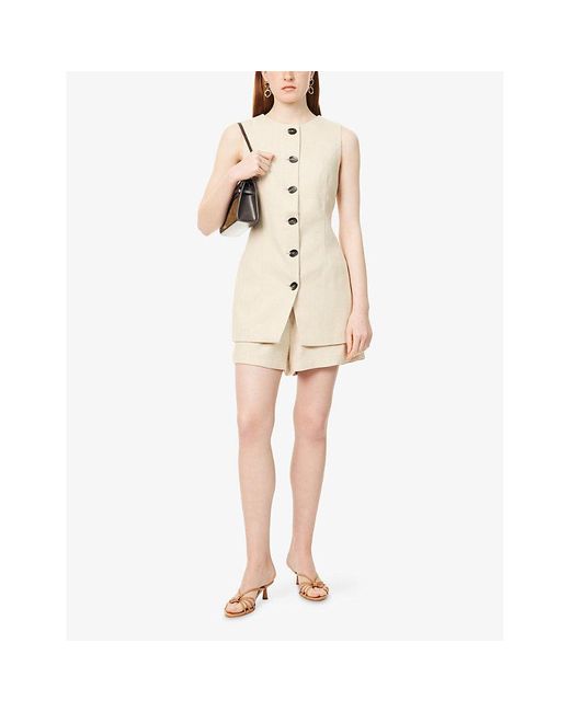 Dissh Natural Frankie Tie-Waist Tweed Vest
