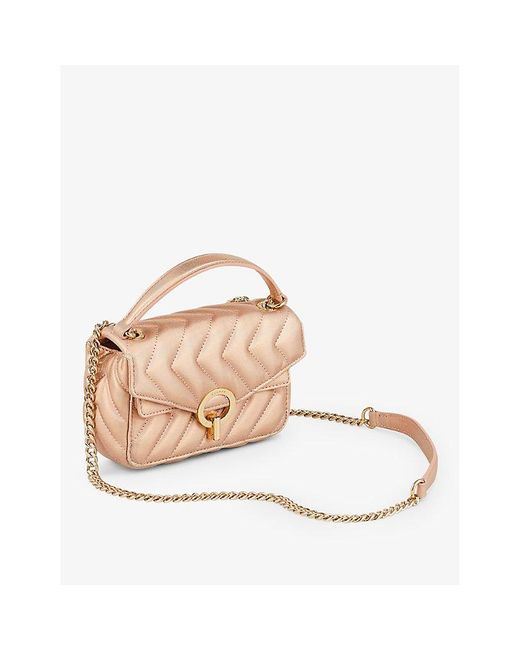 Sandro Pink Yza Nano Quilted-leather Shoulder Bag