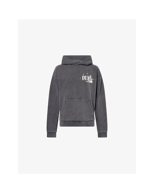 Duke & Dexter Gray Poolside Kangaroo-Pocket Cotton-Jersey Hoody for men