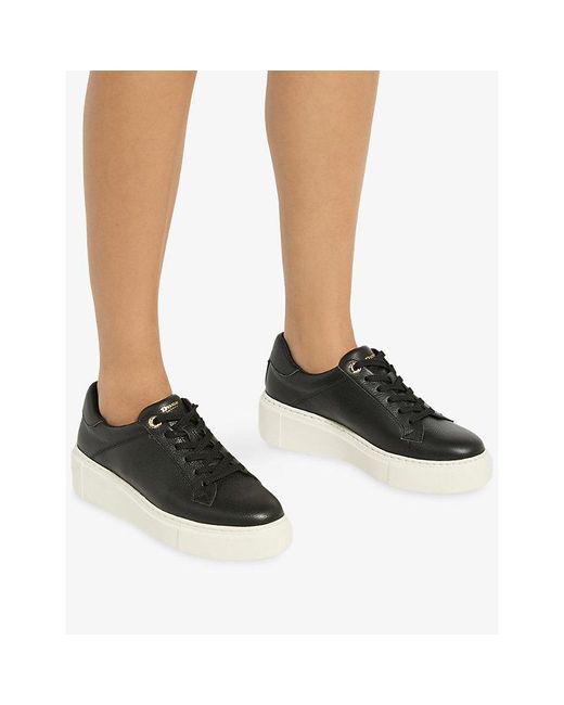 Dune Black Evienne Flatform Leather Trainers