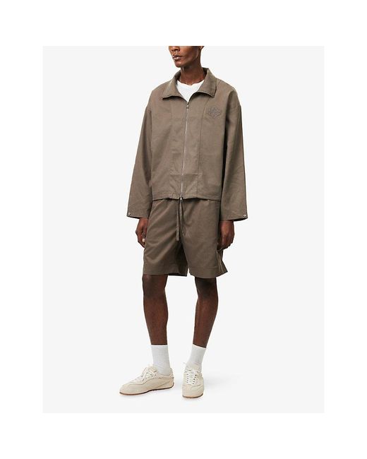 The Couture Club Brown Cupro Panelled Woven Shorts for men