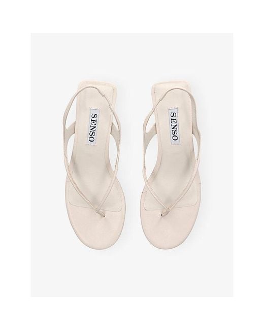 Senso White Genesis Leather Heeled Sandals