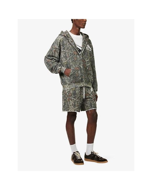 GODMADE Gray Rhinestone Cotton Hoodie for men