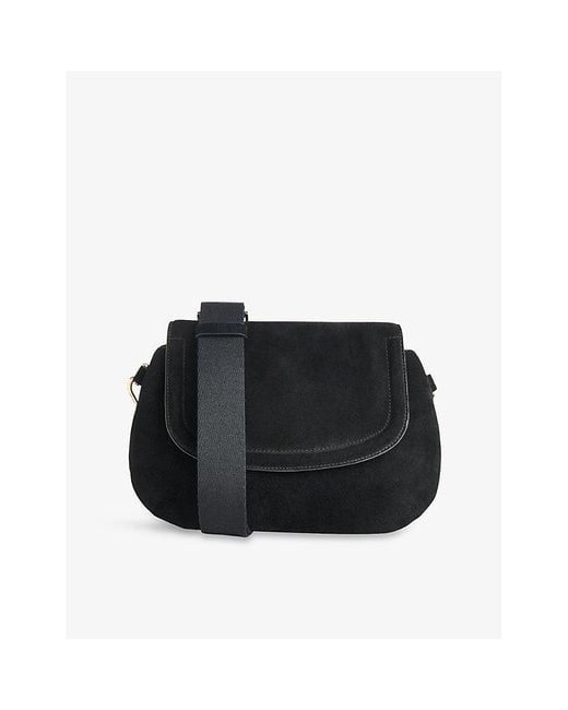Whistles Black Nala Suede Cross-Body Bag