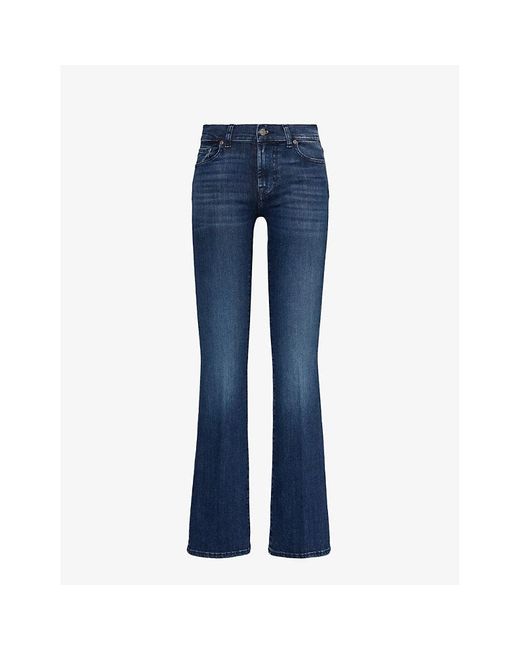 7 For All Mankind Blue Bootcut Soho Flared-leg Mid-rise Stretch-denim Jeans