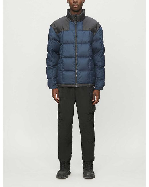The North Face Blue Lhotse Padded Colour-blocked Shell-down Jacket for men
