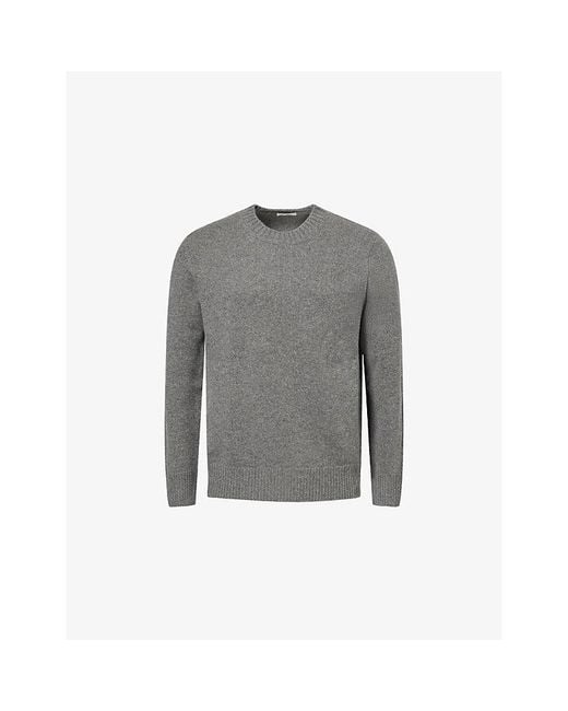 Soft Goat Gray Chunky-Knit Crewneck Cashmere Jumper for men