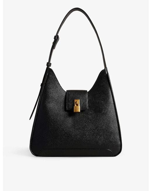 Ted Baker Black Chelse Padlock-embellished Leather Shoulder Bag