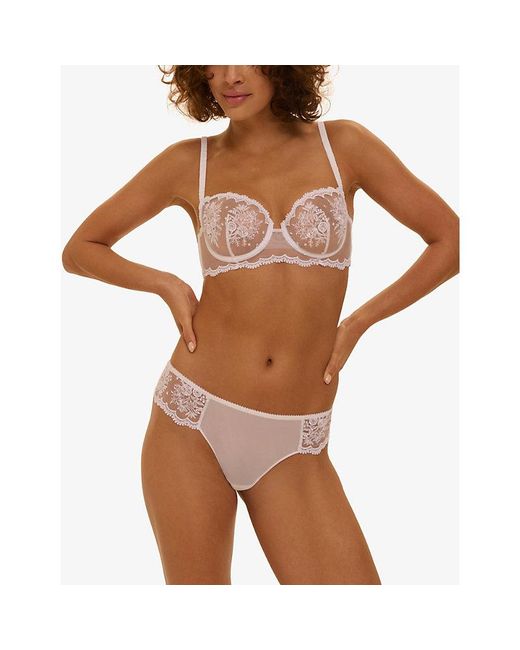 Simone Perele White Intrigue Underwired Lace Half-Cup Bra