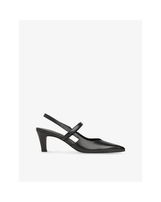 Whistles Black Cecily Pointed-Toe Leather Heeled Slingbacks
