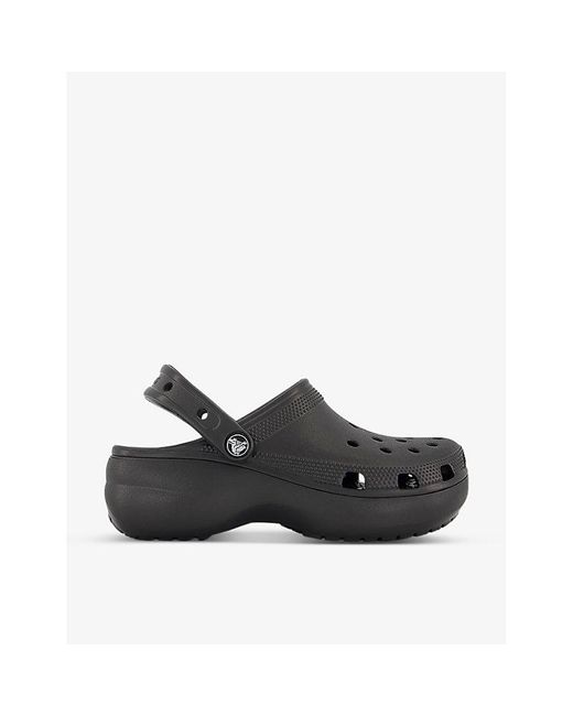 Crocs™ Platform Perforated Rubber Clogs in Black Lyst Australia