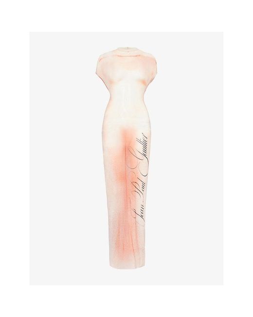 shop mesh dress Megan Slinky And Mesh Maxi Dress