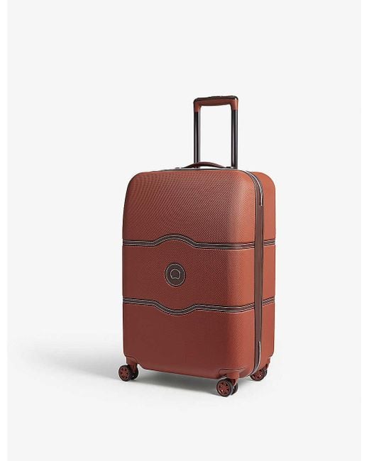 Delsey Multicolor Terracotta Stripe Orange Chatelet Hard Four Wheel Suitcase