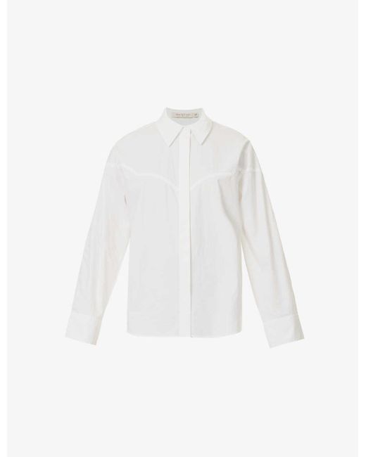 Bec & Bridge White Arlo Yoke-embellished Cotton Shirt