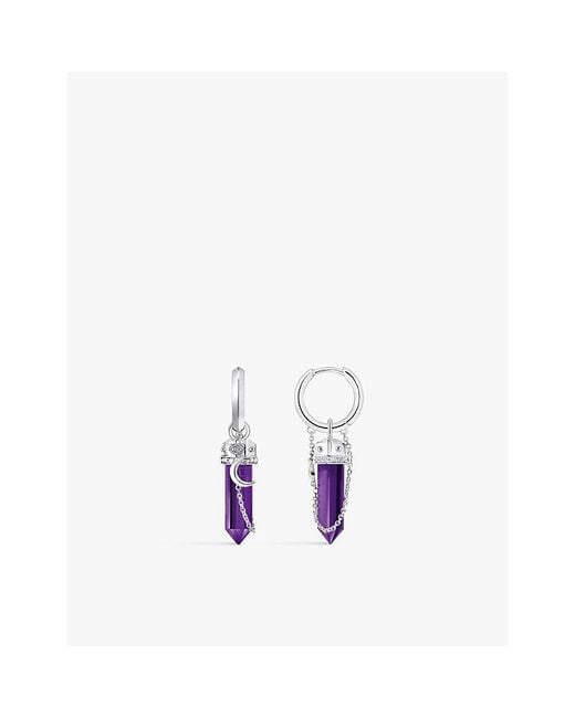 Thomas Sabo Multicolor Chain-Drop Sterling- And Imitation Amethyst Earrings