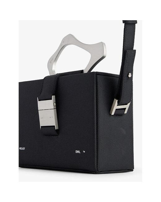 HELIOT EMIL Black Solely Silver-toned Hardware Woven Cross-body Bag for men