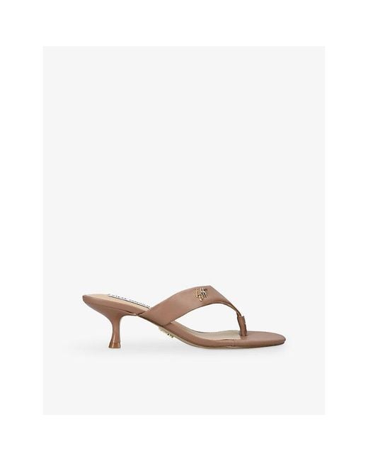 Steve Madden Brown Soundview 234 Heeled Leather Sandals
