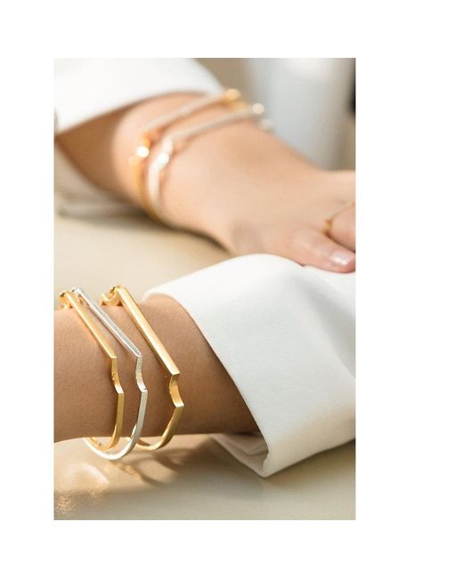 Monica Vinader Metallic Signature Skinny 18Ct-Plated Vermeil Bangle Bracelet