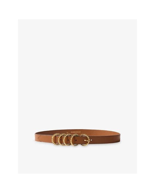 Claudie Pierlot Brown Buckle-Embellished Leather Belt