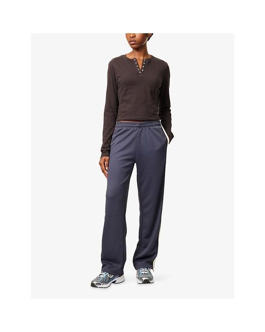ADANOLA Blue Striped Jersey Jogging Bottoms