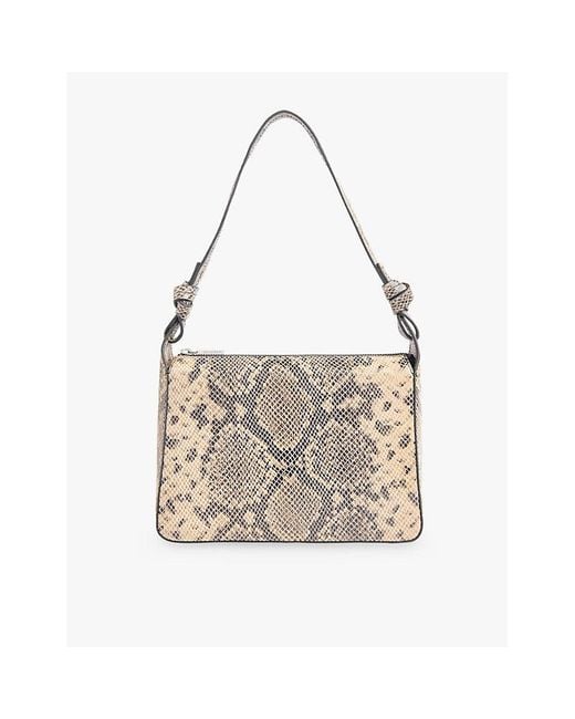 Whistles White Erica Snakeskin-Effect Leather Shoulder Bag