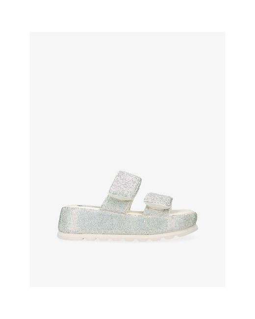 Steve Madden White Tokiyo Woven Sandals