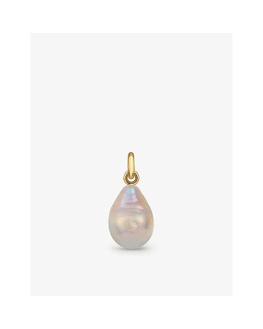 Monica Vinader White Fiji Bud Mini-Plated Sterling And Baroque Pearl Pendant