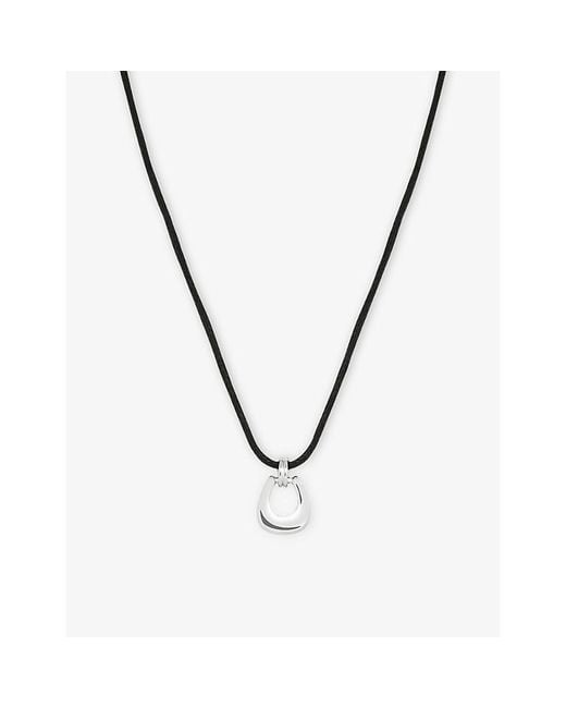 Astrid & Miyu Metallic Horseshoe Hardware Pendant-Plated Brass Cord Necklace