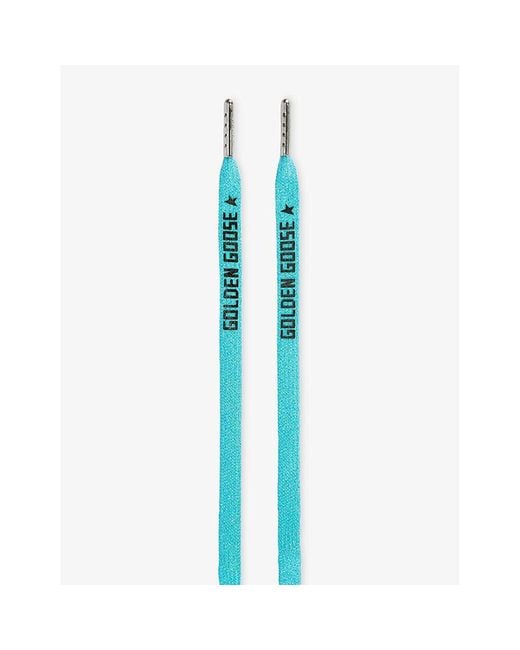 Golden Goose Deluxe Brand Blue Branded Woven Laces