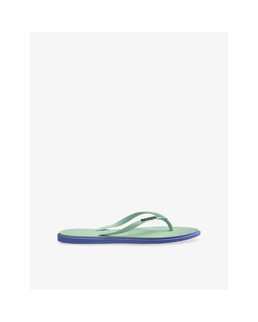 Havaianas Green Slim Point Rubber Flip Flops