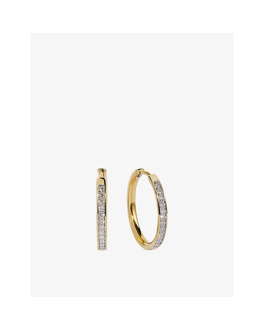 Monica Vinader Metallic Essential Small 18Ct Vermeil And 0.31Ct Lab-Grown Diamond Hoop Earrings