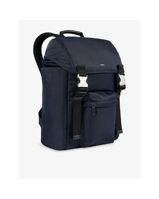 Sandro Blue Branded Woven Backpack for men