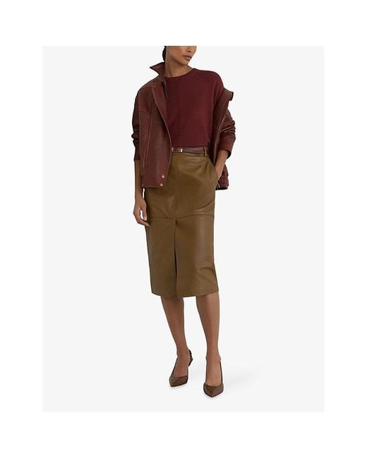 Reiss Red Colette Reverse-Seam Wool-Blend Jumper