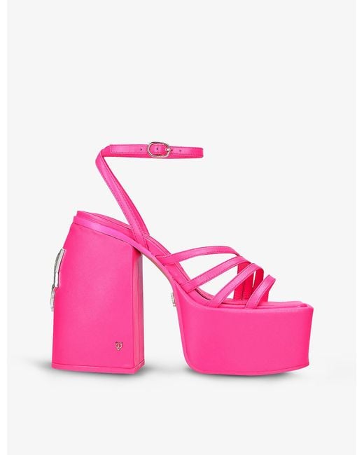 Naked Wolfe Jada Leather Platform Sandals in Pink | Lyst Canada