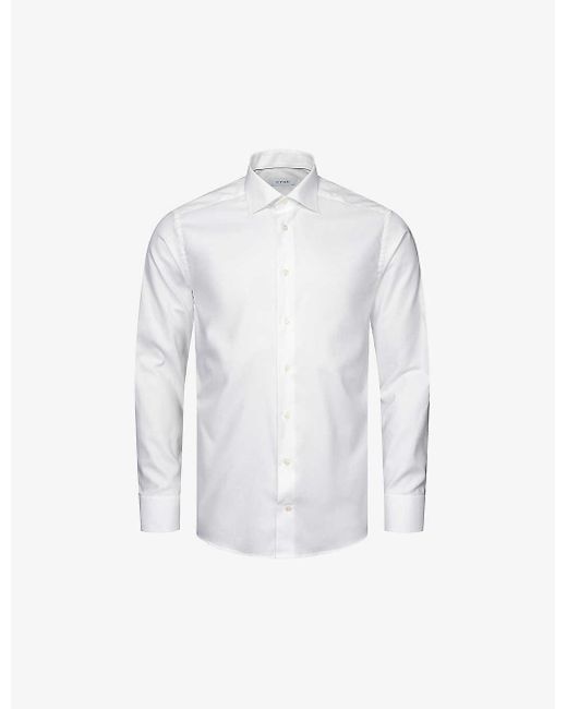Eton of Sweden White Oxford-weave Slim-fit Stretch Cotton And Lyocell Shirt for men
