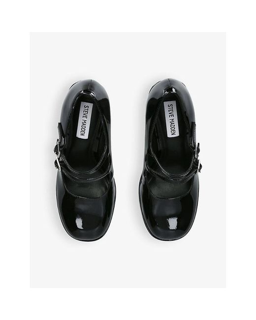Steve Madden Black Cabernet Heeled Patent-Leather Pumps