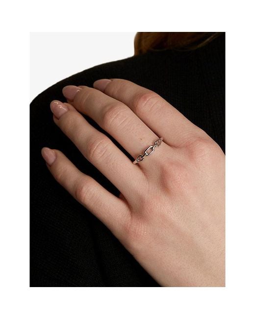 Astrid & Miyu White Link Hardware-Plated Sterling- Ring