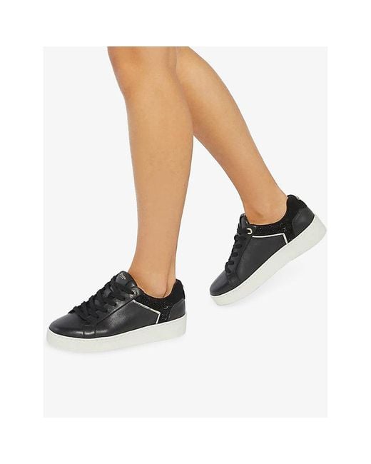 Dune Black Elli Leather Trainers
