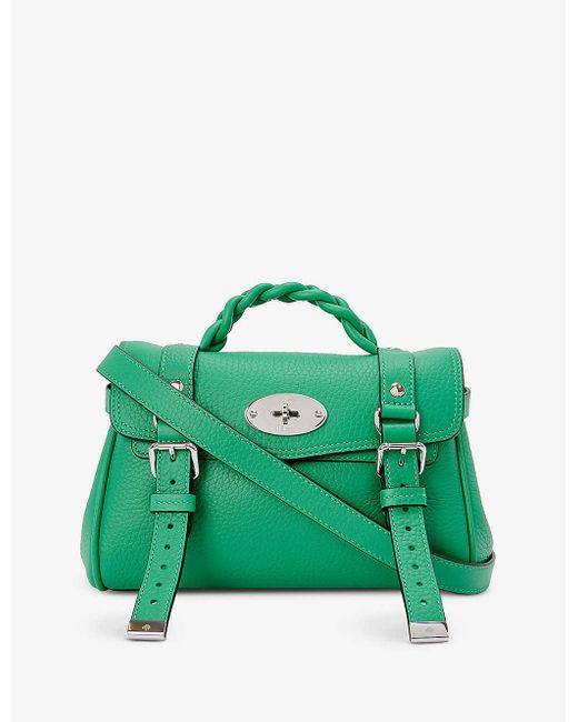 Mulberry Green Alexa Mini Leather Satchel Bag