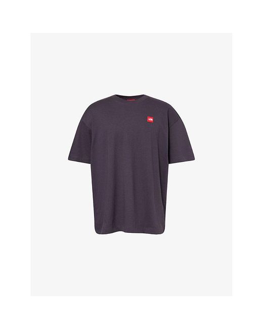 The North Face Purple Redbox Logo-Patch Cotton T-Shirt for men
