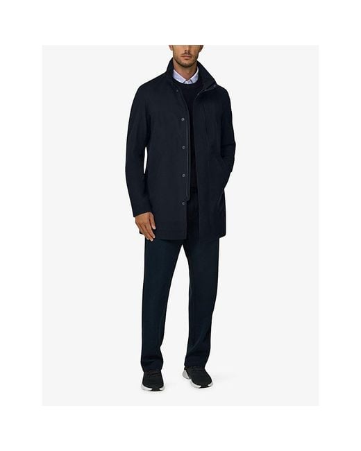 Boggi Blue B-Tech Hooded Woven Car Coat for men