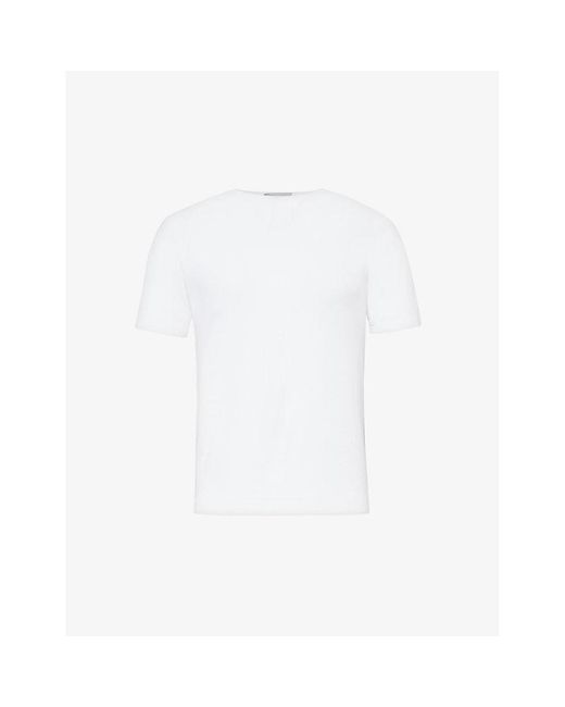 John Smedley White Belden Short-sleeve Cotton Knitted T-shirt Xx for men