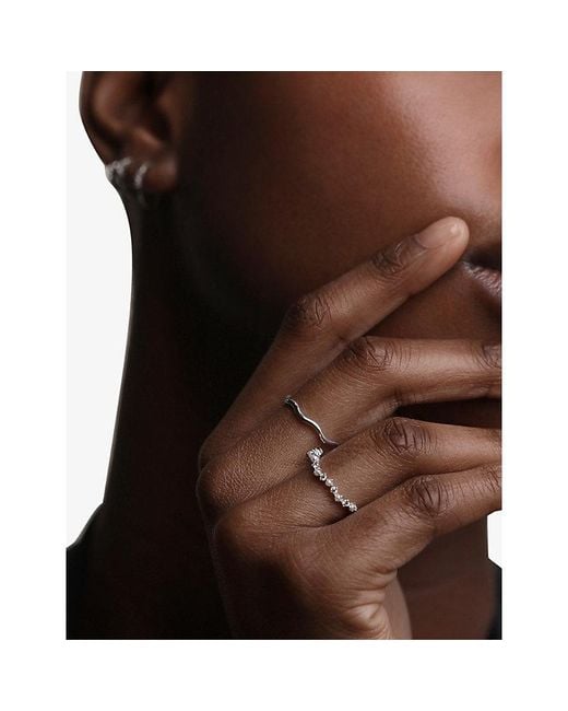 Astrid & Miyu White Wave 14Ct Band Ring