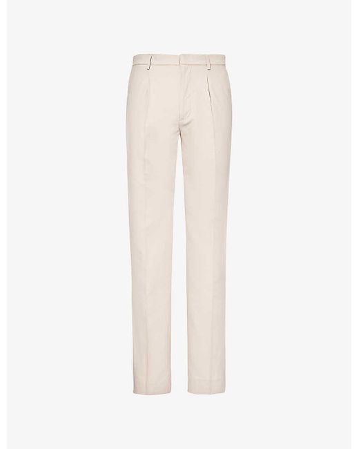 PAIGE White Shultz Straight-leg High-rise Cotton-blend Trousers for men