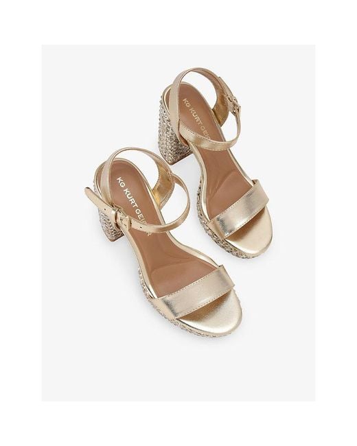 KG by Kurt Geiger Metallic Fairy Heeled Faux-Leather Sandals