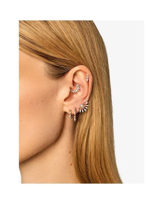 Kismet by Milka White Shimmery Prism 0.12Ct Diamond Hoop Earring