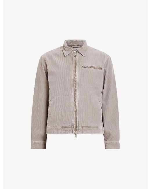 AllSaints White Kippax Zip-pocket Cotton-corduroy Jacket X for men