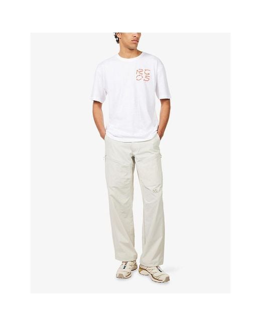 Reese Cooper White Paint Stroke Short-Sleeve Cotton-Jersey T-Shirt for men